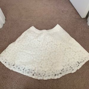 White Floral Lace Skirt